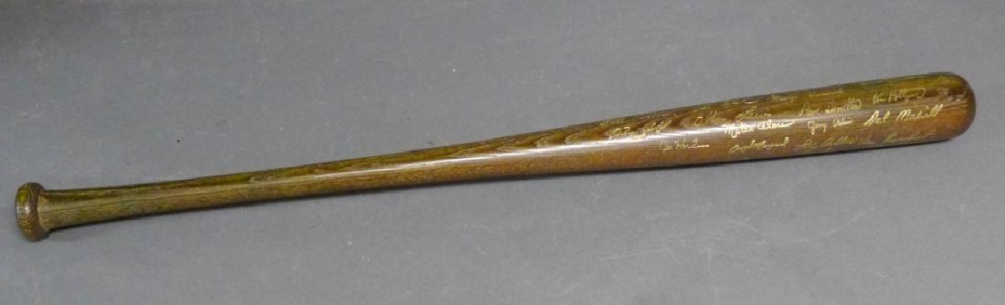 1972 Oakland A's World Champion Bat: From the collection of Hall of Fame Sports Writer, Bill Madden. Louisville Slugger 125 Hillerich & Bradsby Co. Louisville KY bat. "Powerized" Made in the USA. The bat includes incised facsimile signat