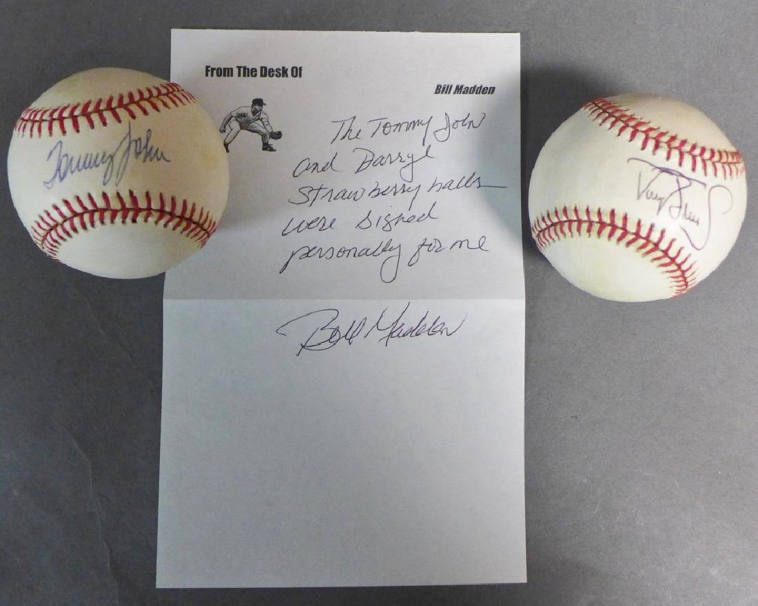Tommy John & Darryl Strawberry Autographed Balls (1 of 6)