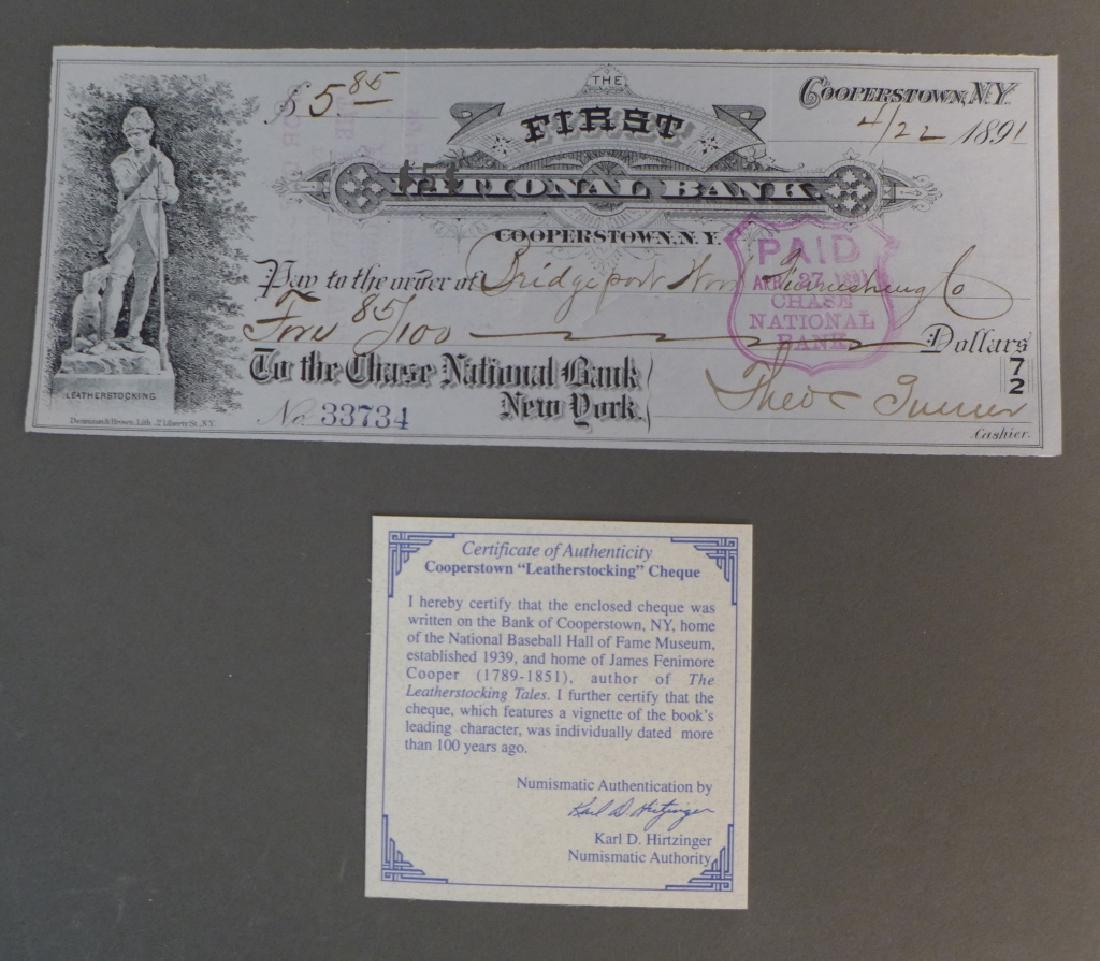 Cooperstown "Leatherstocking" Cheque 1891 (1 of 10)