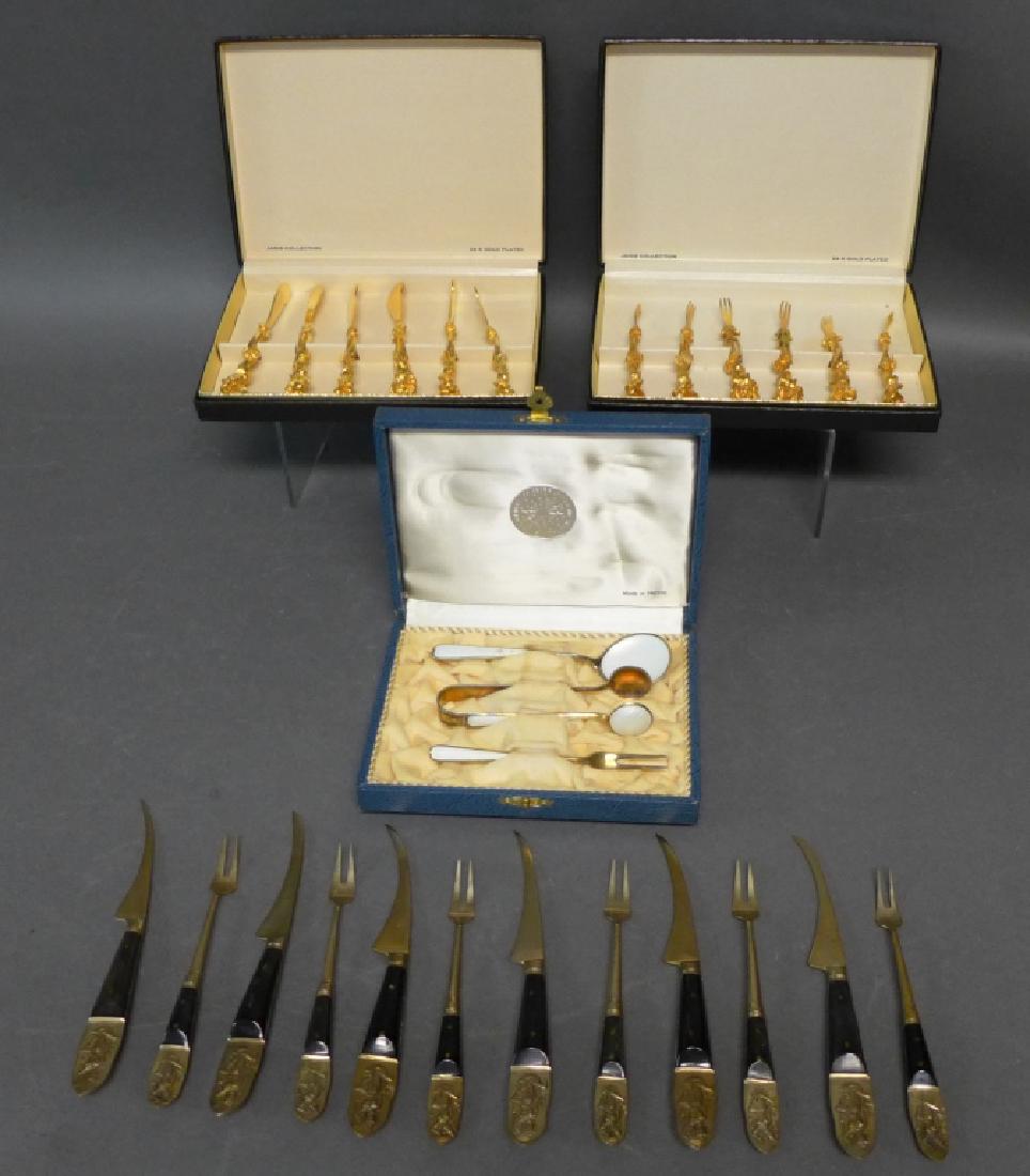 Cocktail / Oyster Fork & Knife Sets, 24K, Sterling (1 of 10)