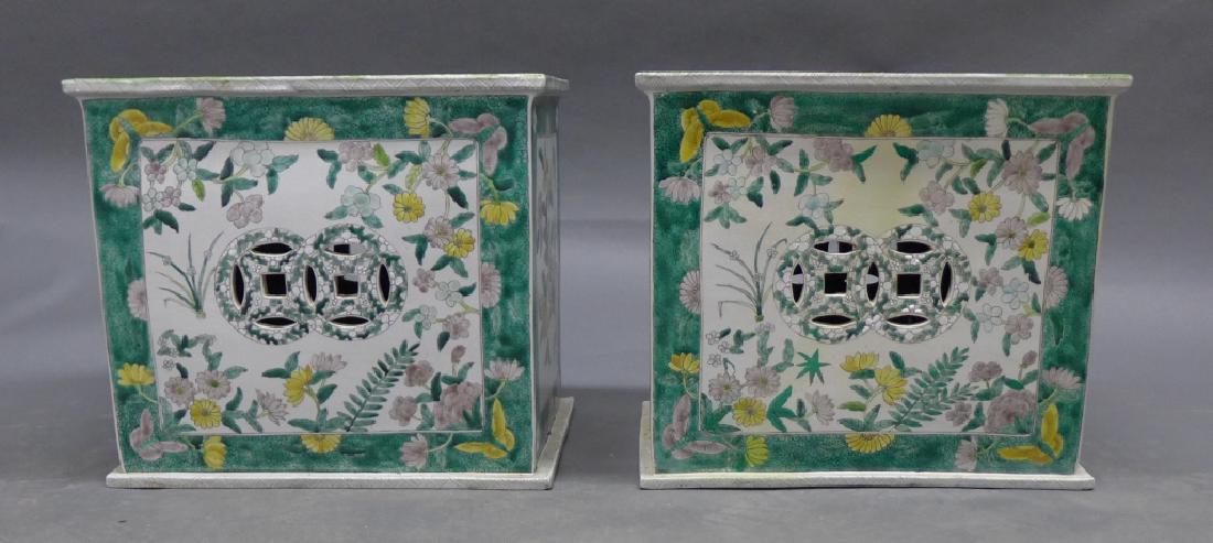 Pair Asian Porcelain Pedestals/ Garden Seats (1 of 10)