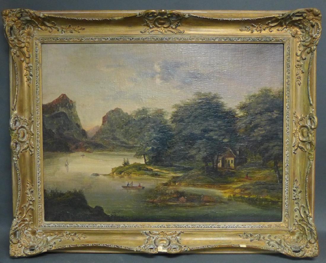 Antique River Scene Painting (1 of 9)