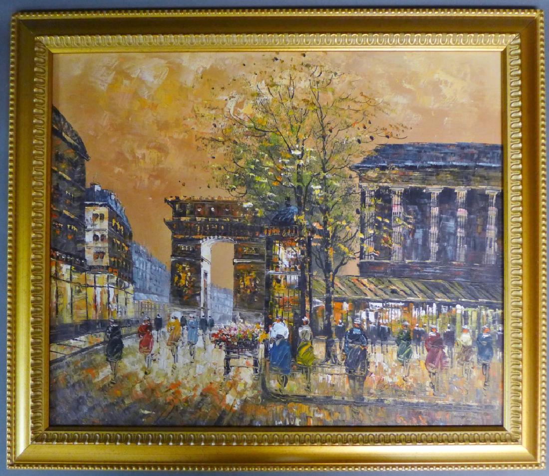 Paris Street Scene Arch of Triumph Painting (1 of 6)