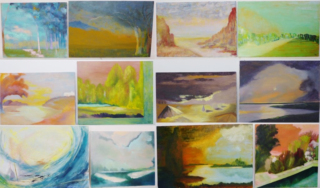Abstract and Landscape Paintings, Artist Signed (1 of 8)