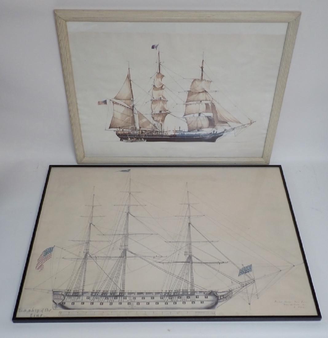 Two Framed Nautical Ship Prints (1 of 10)