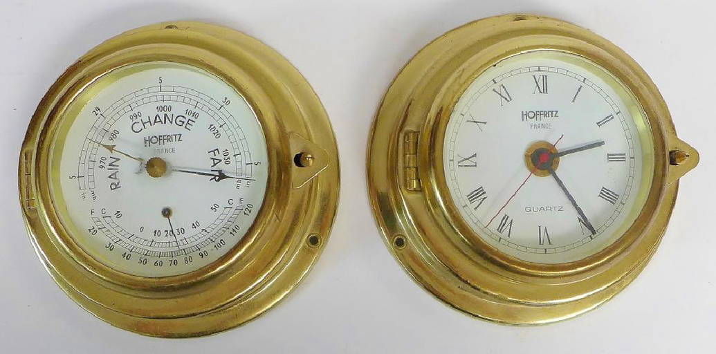 Vintage Hoffritz Ship Clock and Barometer Oct 04, 2017 Sterling Associates in NJ