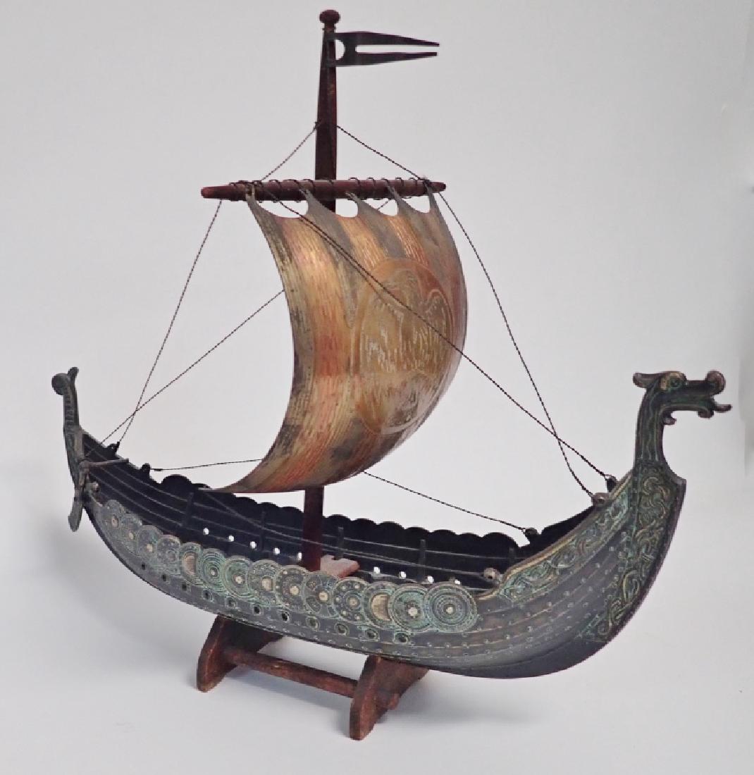 Bronze & Copper Viking Ship Model (1 of 10)