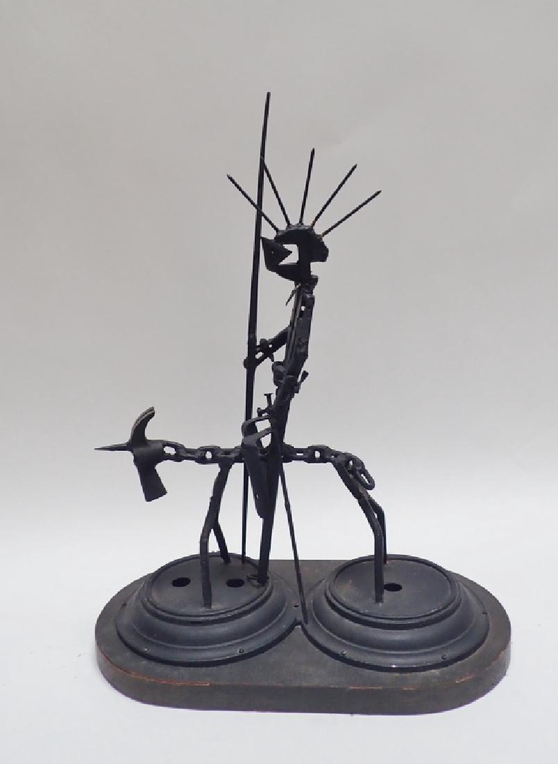 Recycled Metal Art Sculpture of Warrior on Horse (1 of 10)