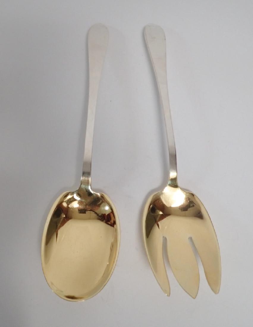 Faneuil Tiffany Sterling Salad Servers w Gilt Wash (1 of 8)