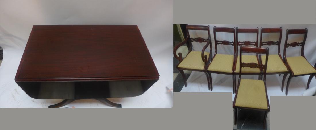 Mahogany Table W/ Leaves & Chairs (1 of 10)