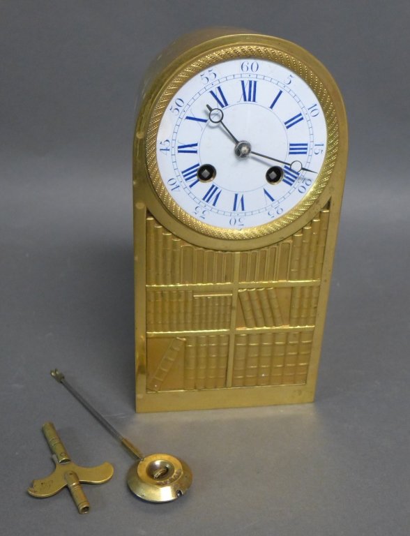 French Empire Bronze Library Form Mantle Clock (1 of 10)