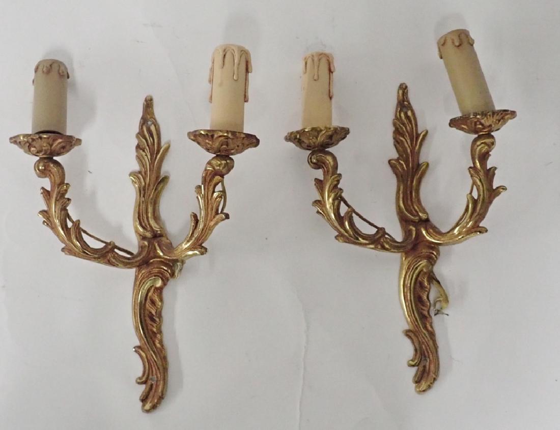 Vintage Bronze Wall Sconce Pair (1 of 9)