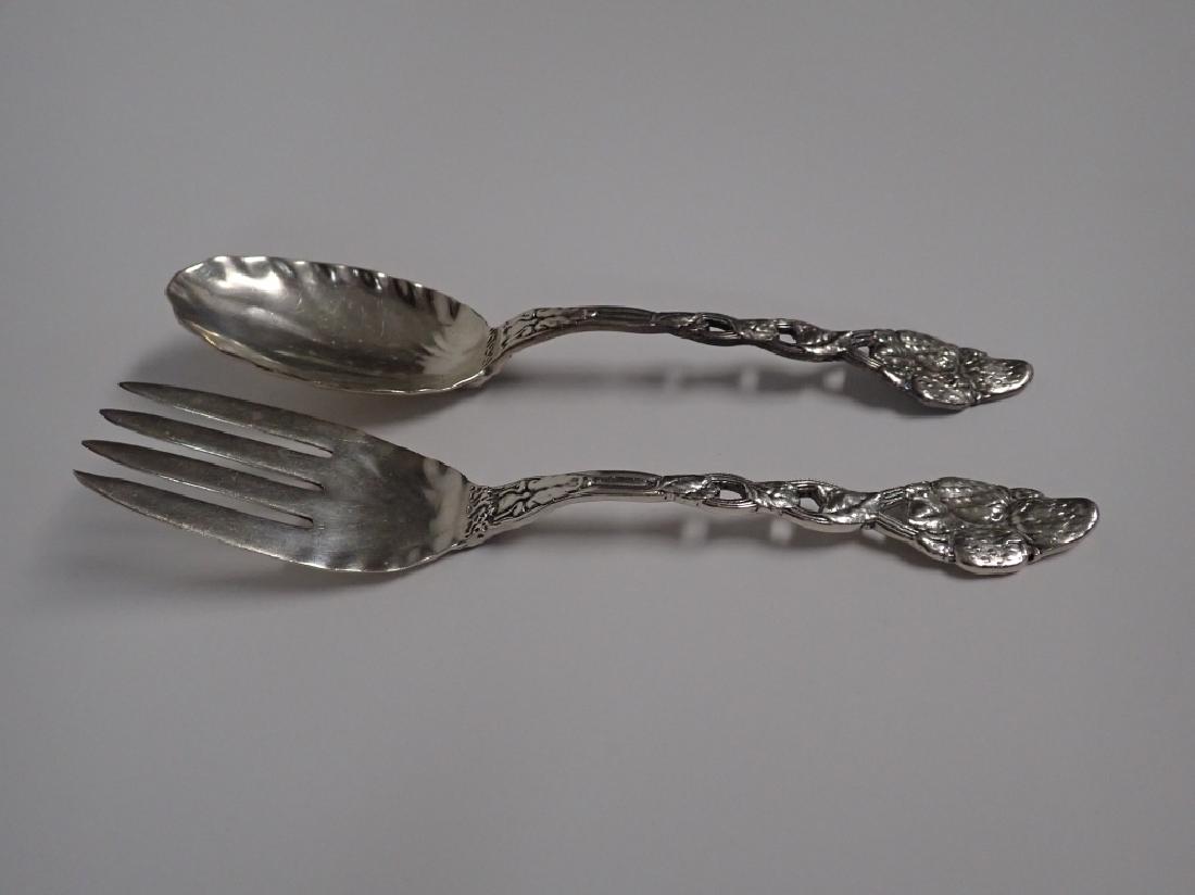 Sterling Strawberry Vine Serving Fork & Spoon Set (1 of 10)