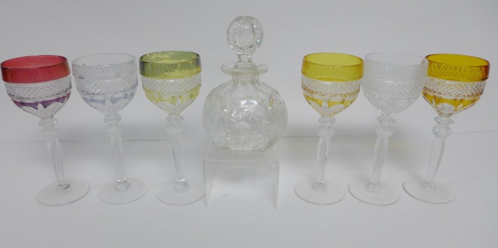 Colored Cut Crystal Bar Ware (1 of 9)