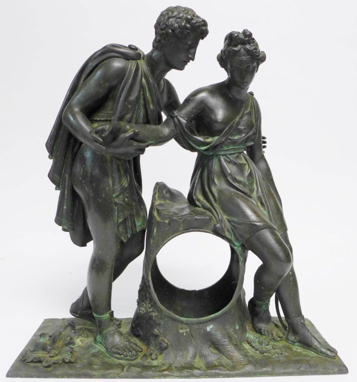 19th Century Bronze Figural Mantle Clock Case (1 of 8)