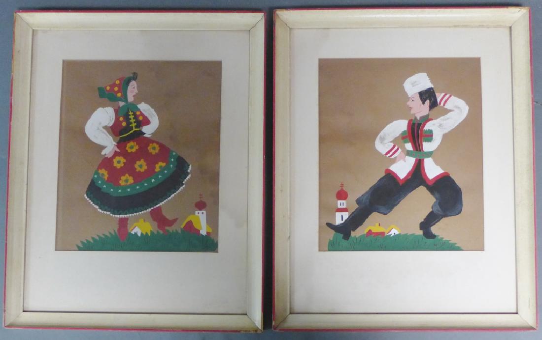 Pair Vintage Russian Portrait Paintings, Signed (1 of 10)