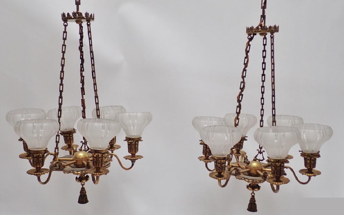 Early 1900s Pair of Caldwell Bronze Chandeliers (1 of 10)