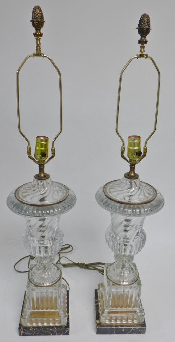 Pair of Baccarat Molded Glass Lamps (1 of 6)