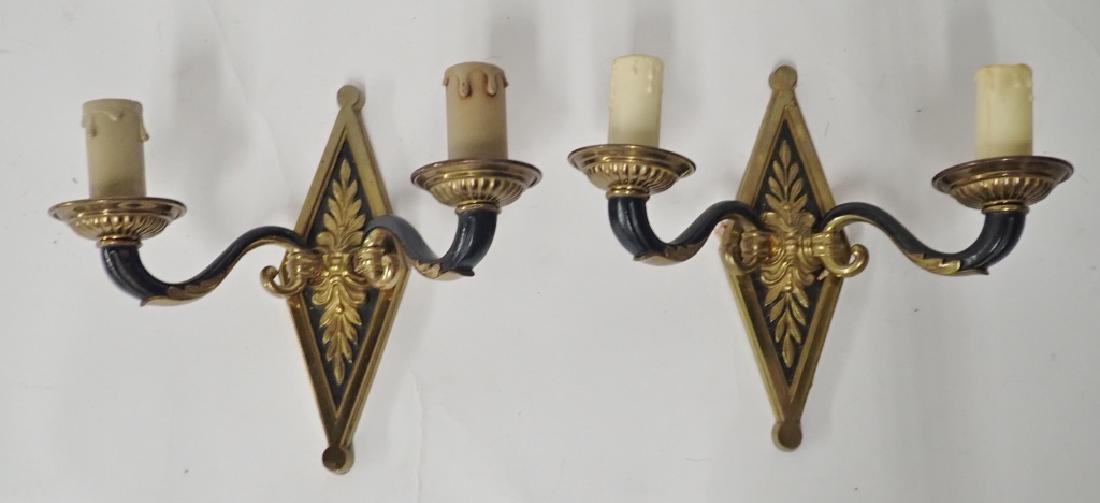 Pair Vintage Bronze Wall Sconces (1 of 9)