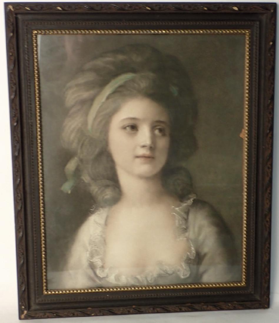 Framed Pastel Print Portrait of a Girl (1 of 10)