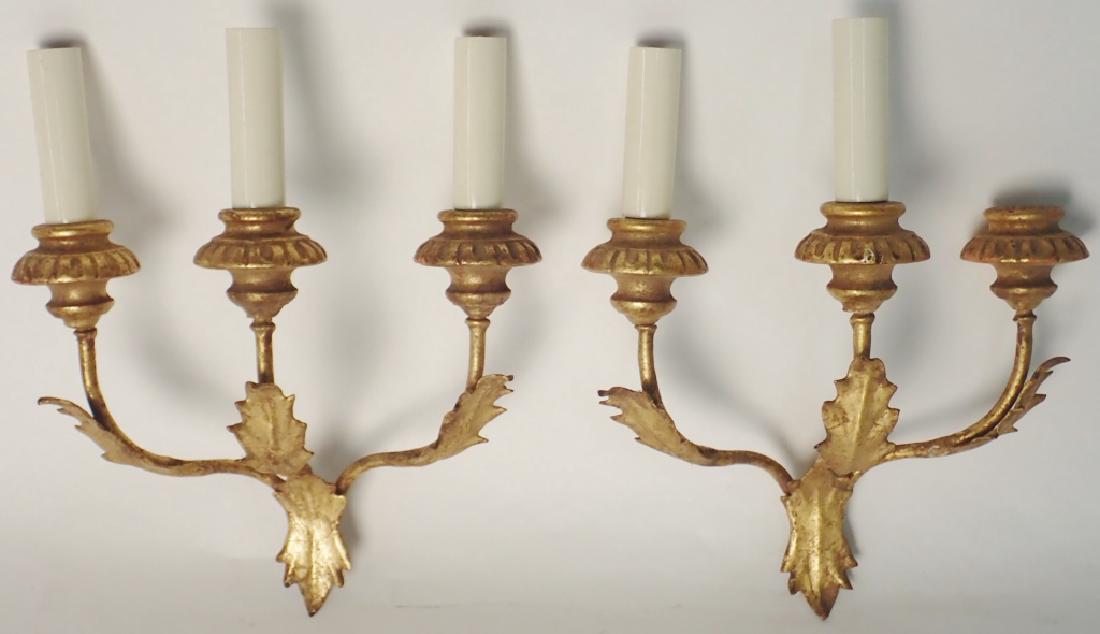 Pair of Gilt Metal & Wood Wall Appliques (1 of 10)