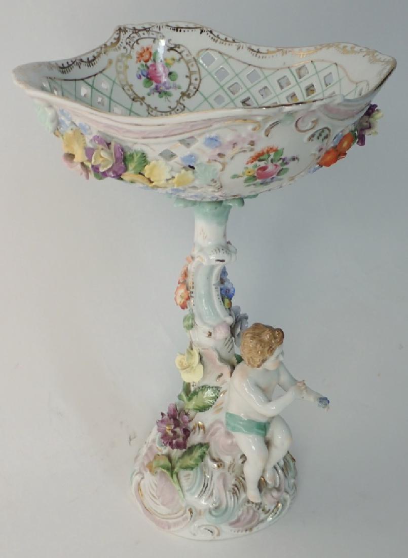Vintage Dresden Figural and Floral Compote (1 of 10)