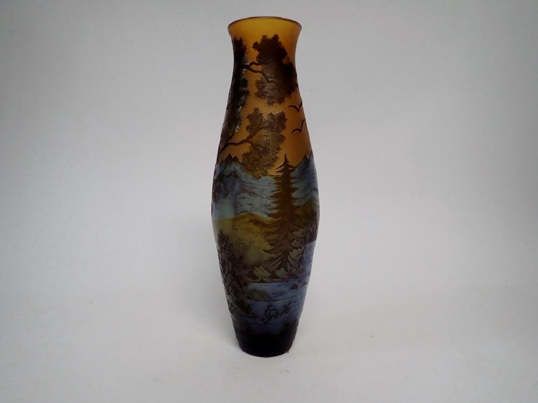 Tall Cameo Glass Style Vase Signed Galle (1 of 10)