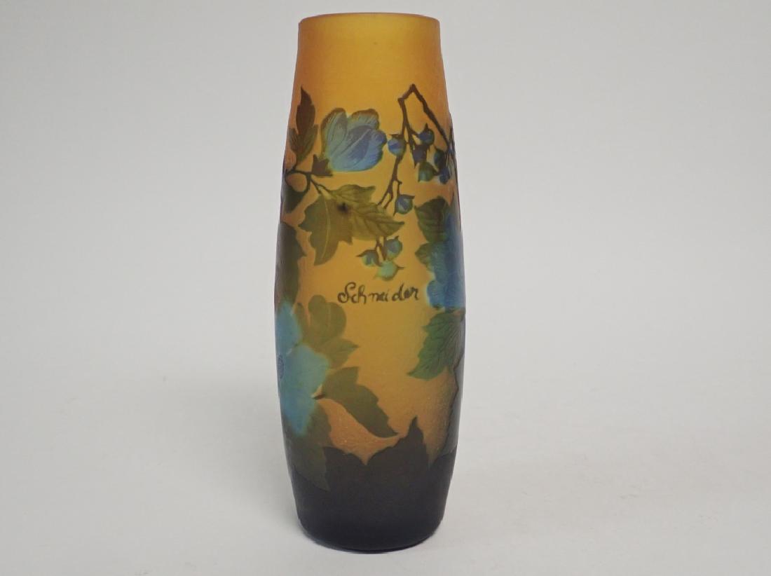 Medium Cameo Glass Vase Signed Schneider (1 of 10)