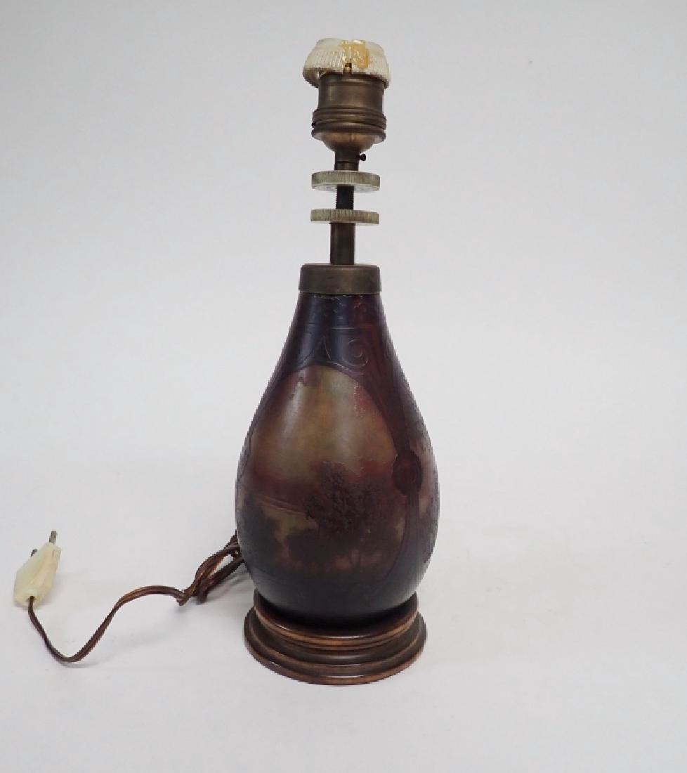 Cameo Glass Style Lamp Signed D' Argental (1 of 10)