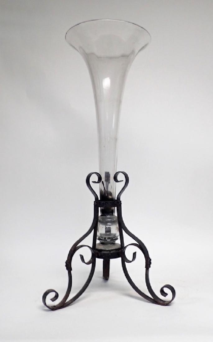 Iron & Glass Fluted Floor Vase (1 of 7)