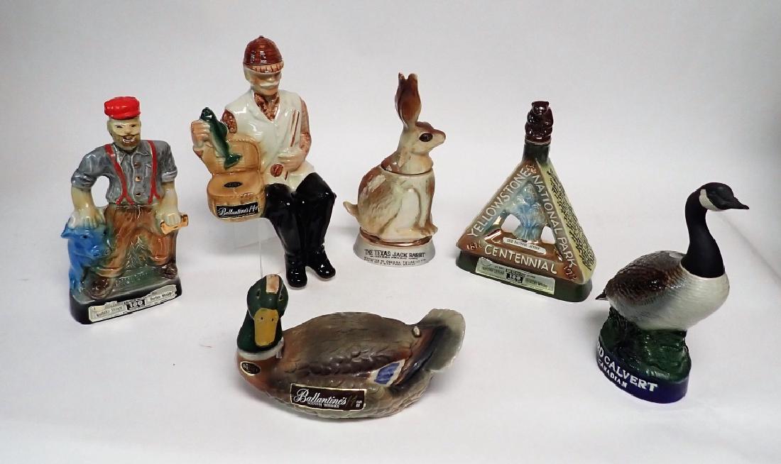 Collection of 6 Vintage Ceramic Liquor Decanters