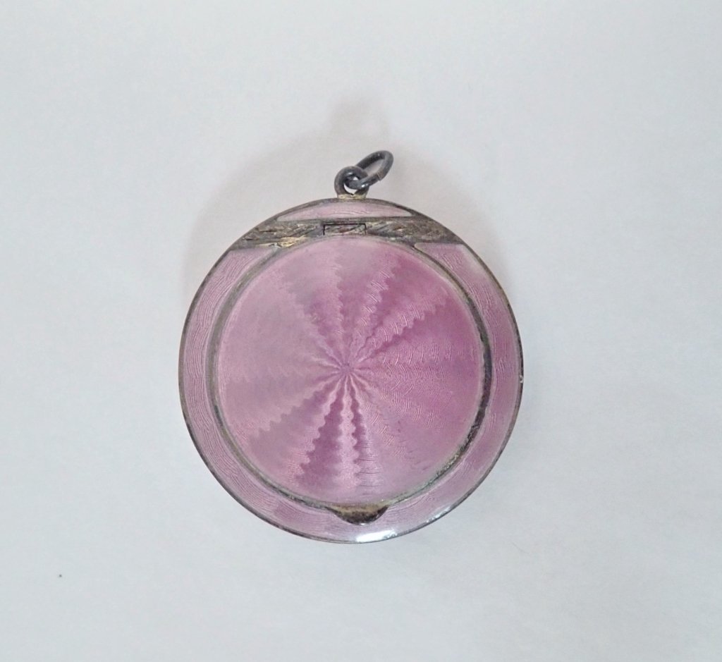 Sterling Silver and Enamel Guilloche Compact (1 of 9)