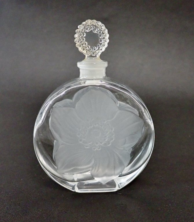 Crystal Etched Flower Perfume Bottle Perfume Fragrance Bottle Irice Black