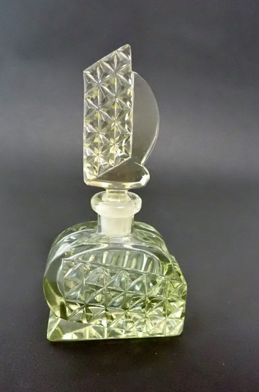 Art Deco Citron Cut Crystal Perfume Bottle (1 of 7)