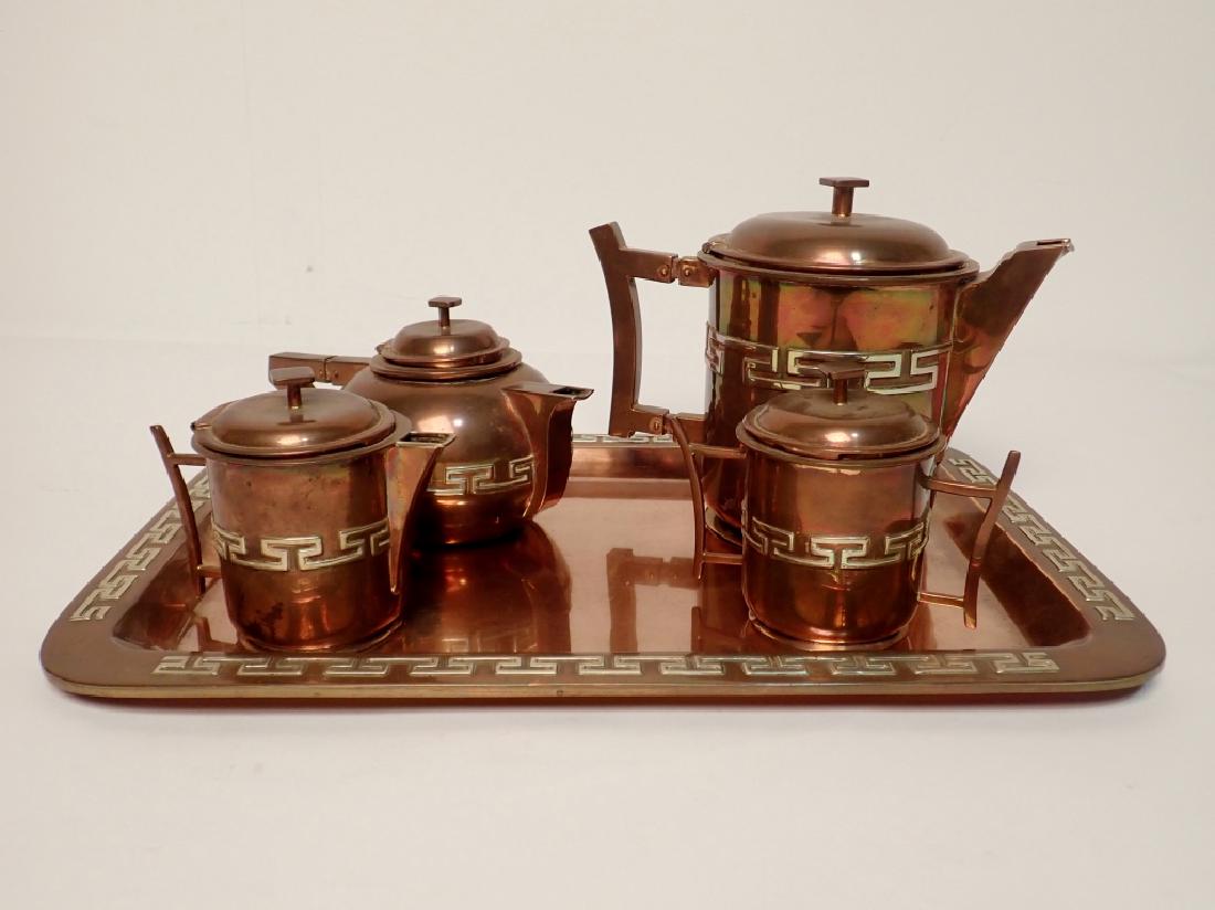 Los Castillo Taxco Metal Ware Tea Set with Tray (1 of 10)