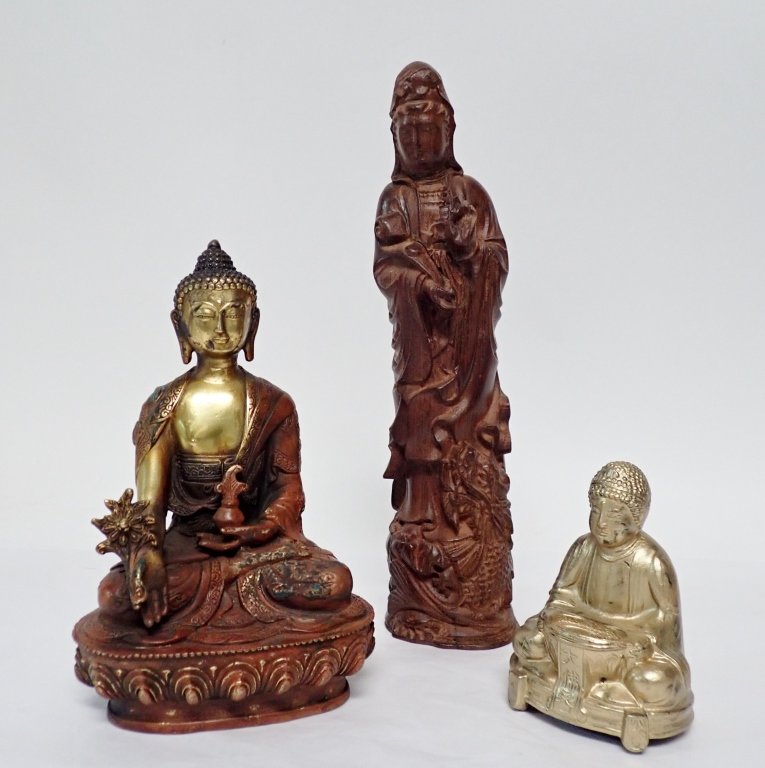 Selection of Three Buddha & Deity Statues (1 of 10)