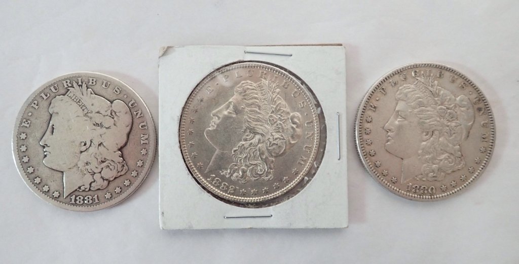 $1 Morgan Silver Dollar Coins 1880, 1881 O & 1882 (1 of 9)
