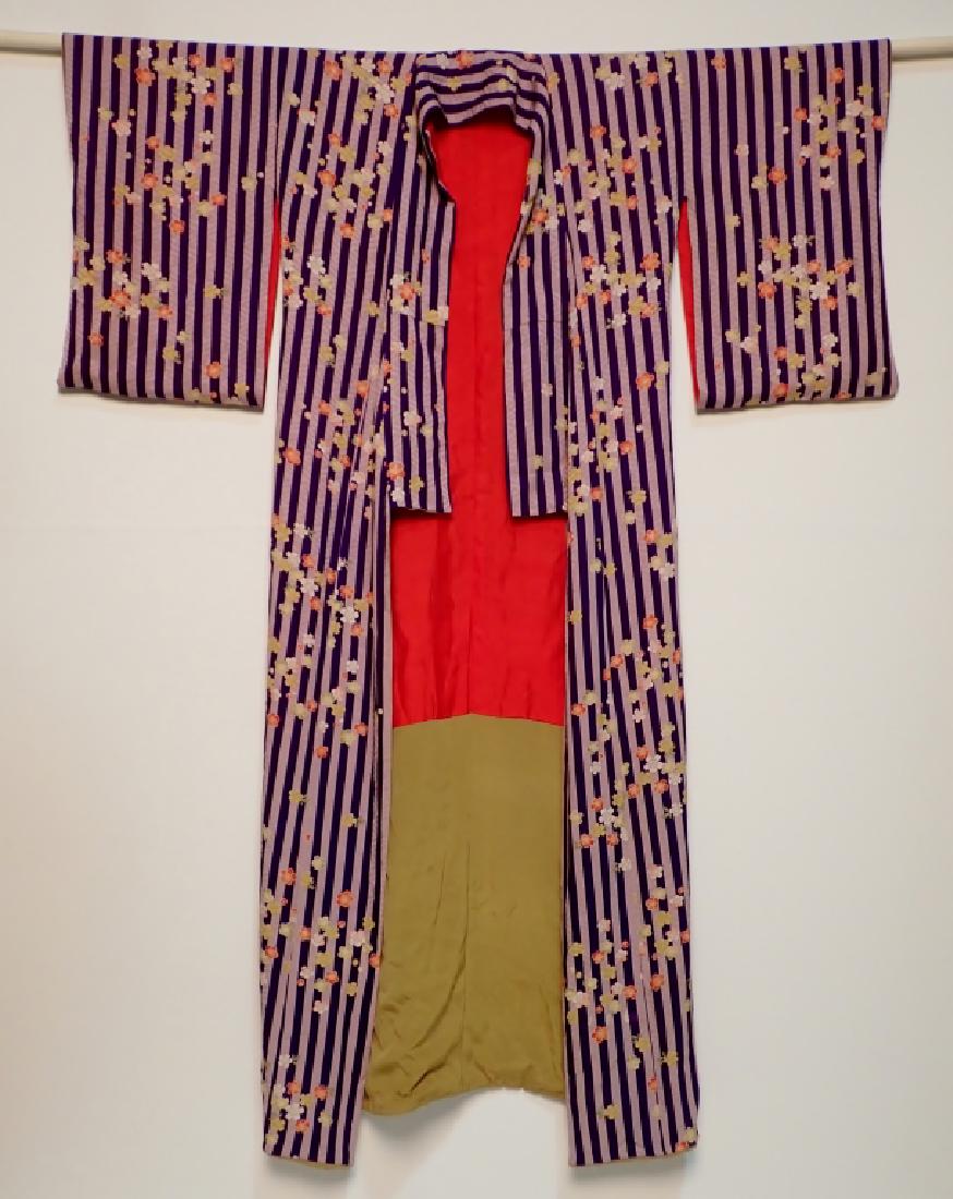 Vintage Purple and White Striped Kimono (1 of 10)