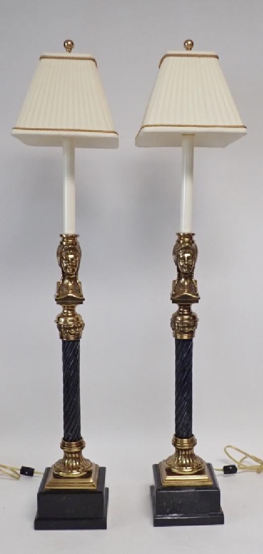Pair of Maitland Smith Candlestick Figural Lamps (1 of 10)