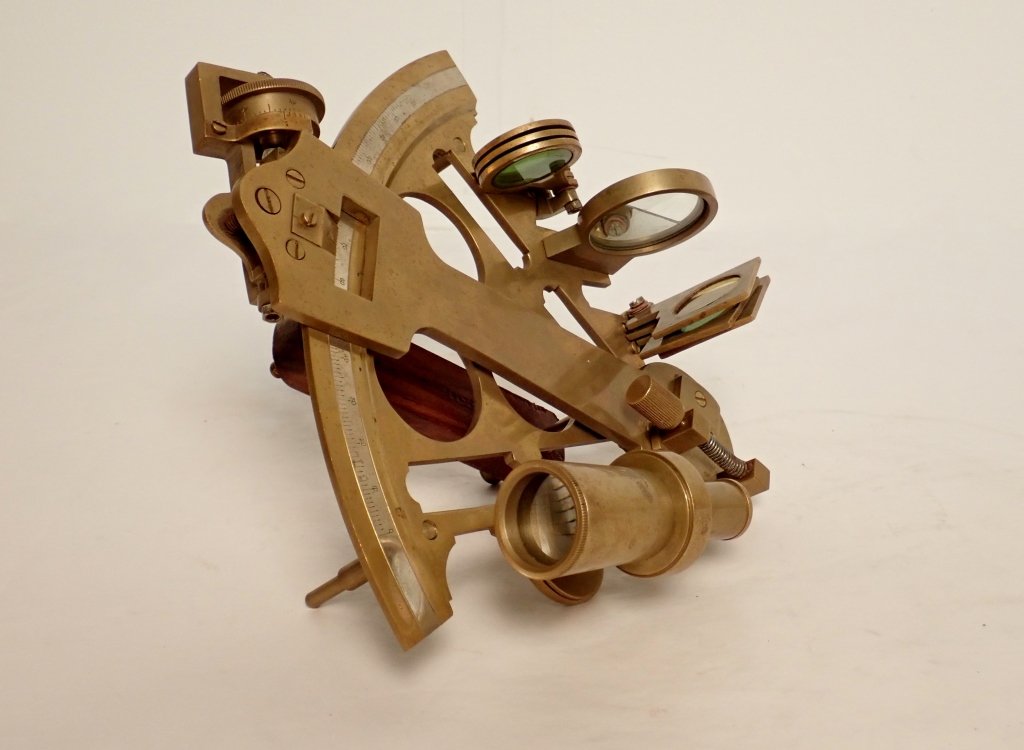 Nautical Brass Maritime Sextant with Wooden Box (1 of 10)