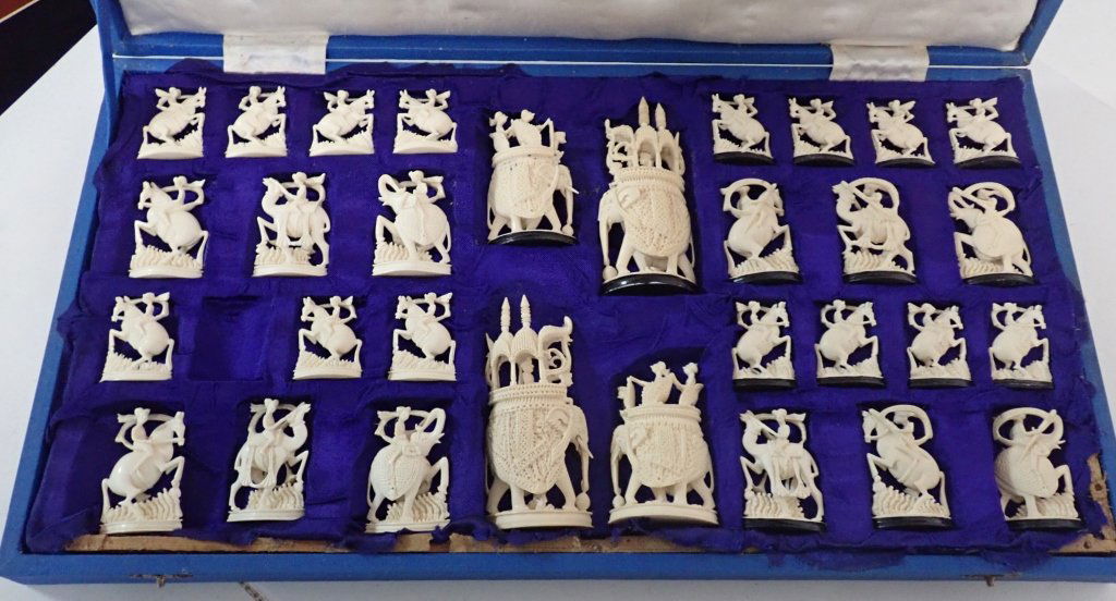 Vintage Carved Asian Warrior Chess Set (1 of 10)