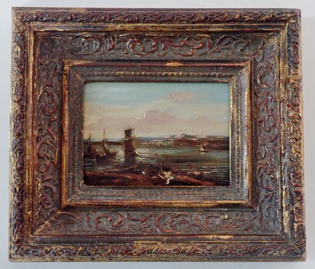 Continental Harbor Scene Oil Painting (1 of 7)