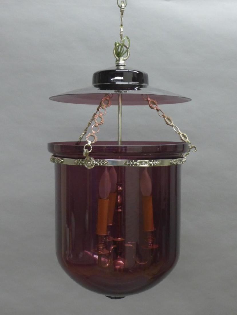 Amethyst Glass Bell Form Lantern Chandelier (1 of 7)