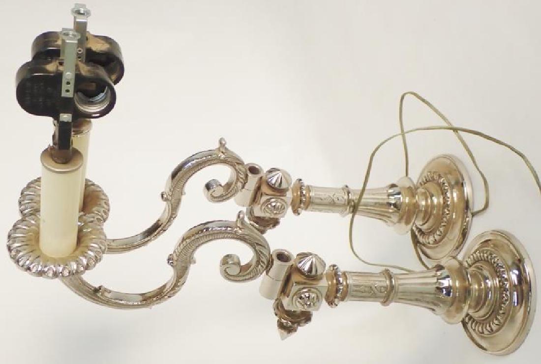 Victorian Nickel Over Bronze Swing Arm Sconces (1 of 10)