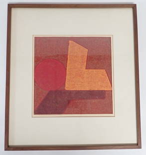 Natvar Bhavsar  (born 1934), Numbered Lithograph: Natvar Bhavsar (Indian, 1934), Abstract, color Litho or serigraph, signed, numbered & dated in pencil.Numbered: 3/20. Dated: 1967Height: 22 1/4; Width: 20 1/4\". Image size: 12 1/2\" x 12 1/2\". STERL