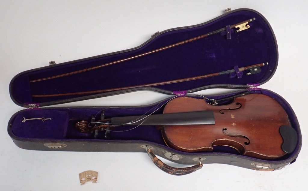 Antique Violin with Case and Two Bows (1 of 13)