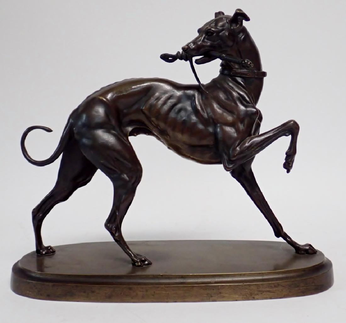 Greyhound/Whippet Bronze Statue Signed Voog (1 of 12)