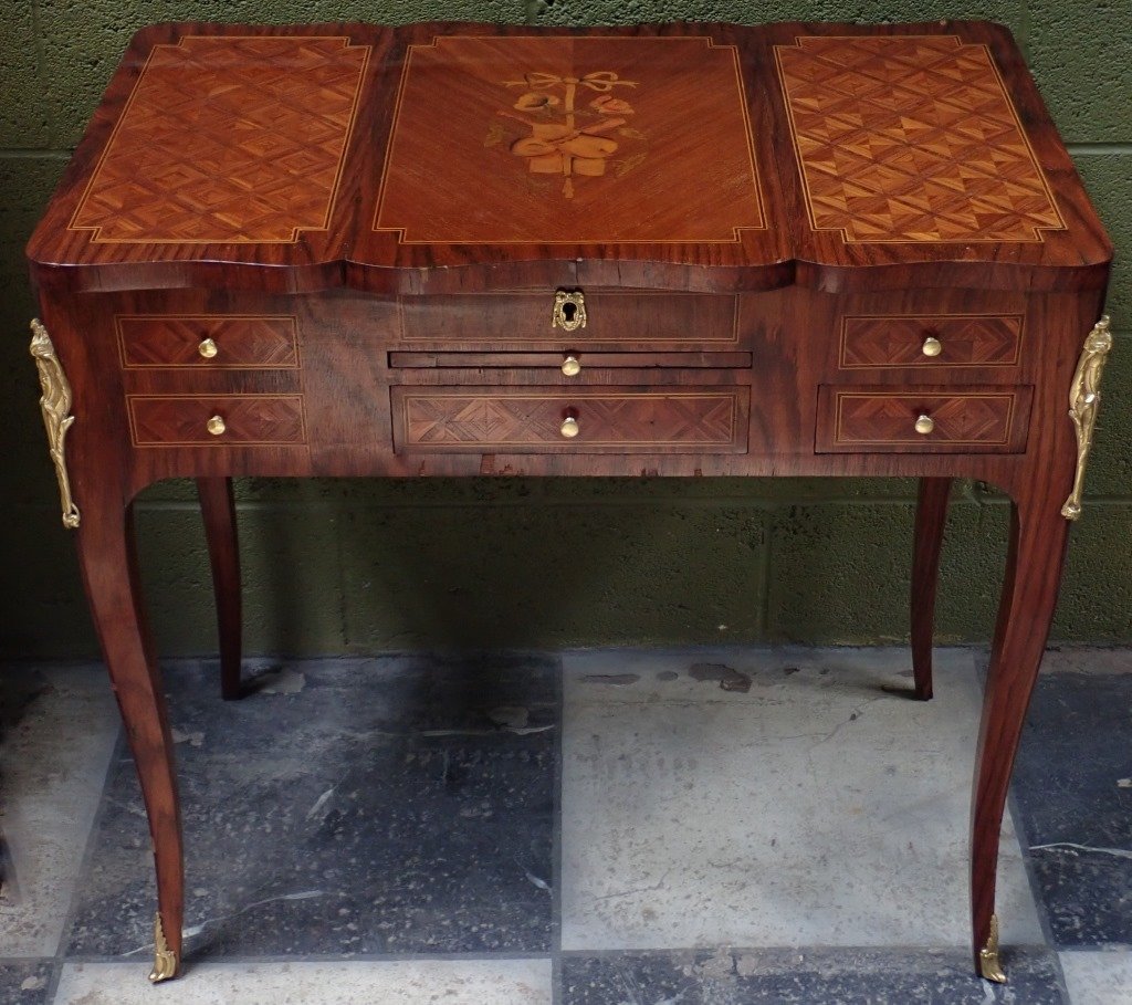 19th Century French Marquetry & Parquetry Vanity (1 of 15)
