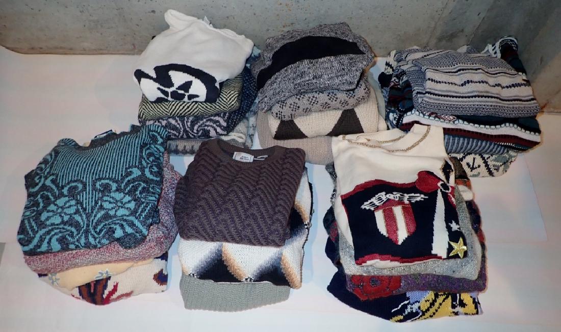 Vintage Winter Sweater Collection: From the Estate of Joyce Dankoff. 23 assorted sweaters. Labels include: Cathy Hardwick,Gentile,Kate Collins,Mondi,Protege,I.N.C.,Jones New York,Gap Clothing,Finezza,Cynthia Steffe,Adrienne Vittadini,S