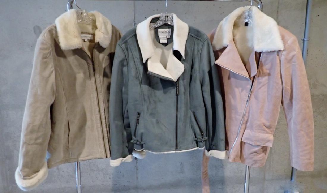 Vintage Shearling Style Winter Coats: From the Estate of Joyce Dankoff. Vintage winter coat assortment. Includes Pamela McCoy, Liz Claiborne and Lew Magram. Various sizes. Length: 28". Imperfections include stains These large and small lo